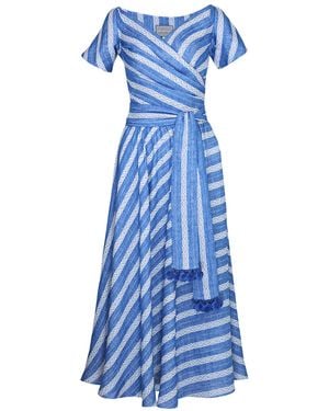 Lena Hoschek Dalila Cotton-Blend Midi Dress - Blue