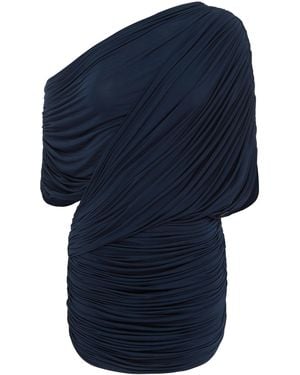 Alex Perry Off-The-Shoulder Draped Mini Dress - Blue