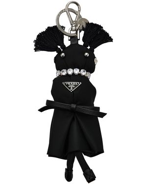 Prada Re-Nylon Keychain Charm - Black