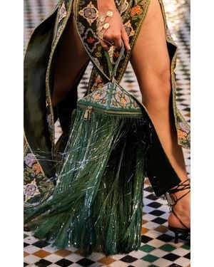 ALÉMAIS Ramira Embellished Pyramid Bag - Green