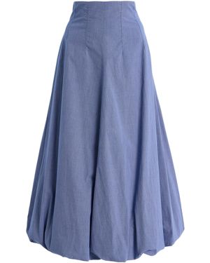 Twp Full Intentions High-Rise Cotton Midi Skirt - Blue