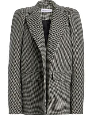 Marie Adam-Leenaerdt Structured Checked Wool Blazer - Grey