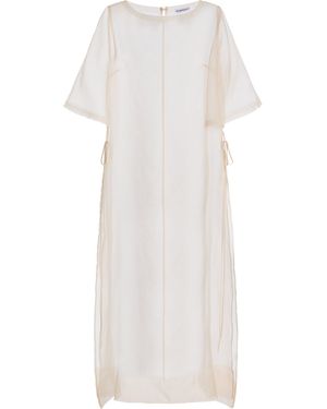 Kamperett Exclusive Thea Silk Organza Midi Dress - White