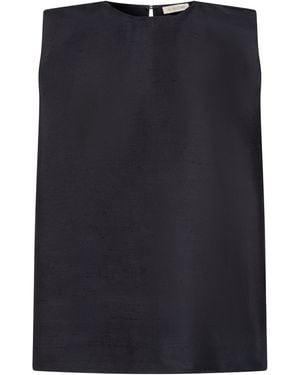 Heirlome Tatiana Boxy Silk Top - Blue