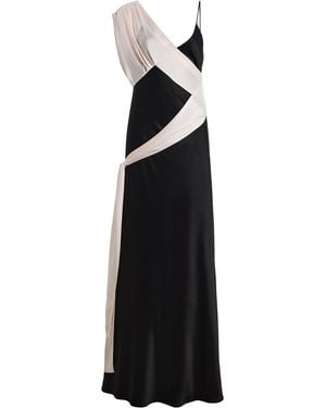 Alejandra Alonso Rojas Draped Satin Slip Gown - Black