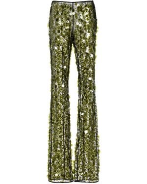 Coperni Sequined Flared Pants - Green