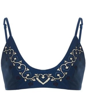 Sea Blaise Printed Bikini Top - Blue