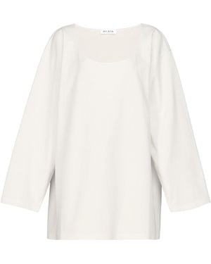 Alaïa Loose Cotton T-Shirt - White
