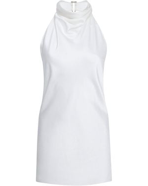 Stella McCartney Cowl-Back Satin Halter Top - White