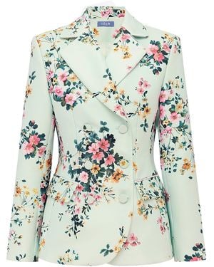 LEO LIN Margaux Double Breasted Fitted Blazer - White