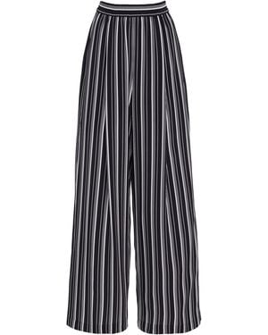 Michael Kors Striped Crepe De Chine Wide-Leg Trousers - Multicolour