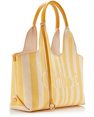 Chloé Striped Jacquard Tote Bag - Yellow