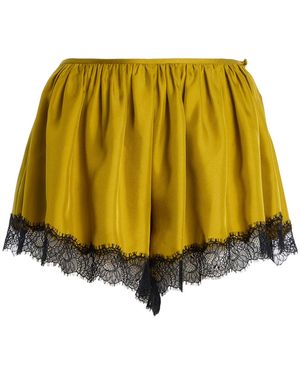 Ulla Johnson Georgina Lace-Trimmed Silk Mini Shorts - Yellow