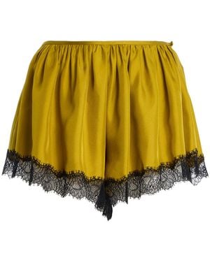 Ulla Johnson Georgina Lace-Trimmed Silk Mini Shorts - Yellow
