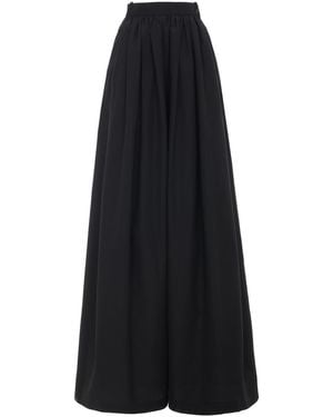 Ralph Lauren Vannesa Cotton-Blend Wide-Leg Trousers - Black
