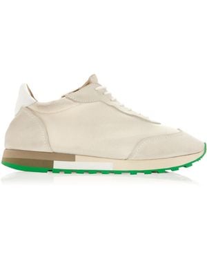 The Row Owen Leather; Mesh Sneakers - White