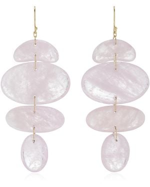 Ten Thousand Things Small Oval Totem 18k Yellow Gold Morganite Earrings - Pink