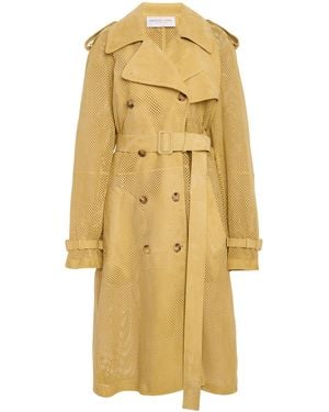 Michael Kors Perforated Suede Trench Coat - Yellow
