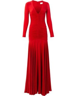 Silvia Tcherassi Lina Gathered Silk-Blend Maxi Dress