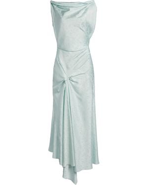 Victoria Beckham Posy Twist-Detail Midi Dress - Green