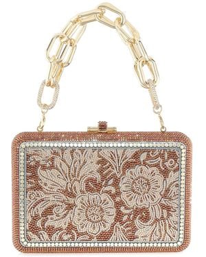 Judith Leiber Slim Slide Delilah Crystal Clutch - White