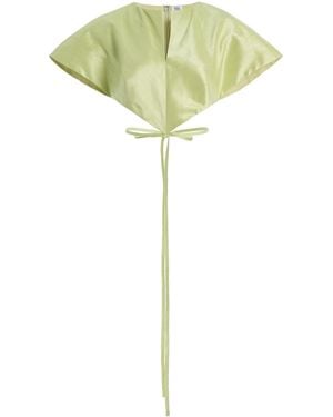 Rosie Assoulin Sands Through The Hourglass Silk Tie Top - Green