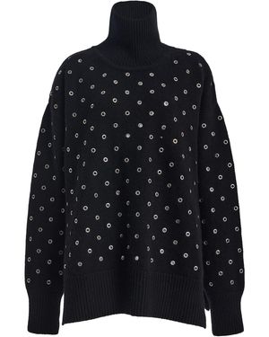 Brandon Maxwell The Hughes Eyelet-Detailed Oversized Cashmere Turtleneck Jumper - Black