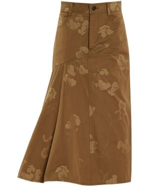 Erdem Cotton Midi Skirt - Natural