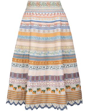 Lena Hoschek Original Ribbon Cotton-Blend Midi Skirt - White