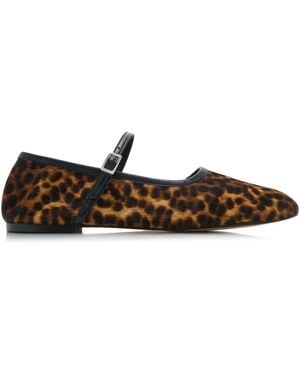 Frēda Salvador Laurel Leopard Pony Hair Ballet Flats - Multicolour