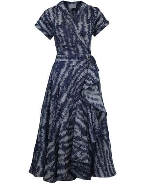 Lena Hoschek Luisa Cotton-Blend Midi Dress - Blue