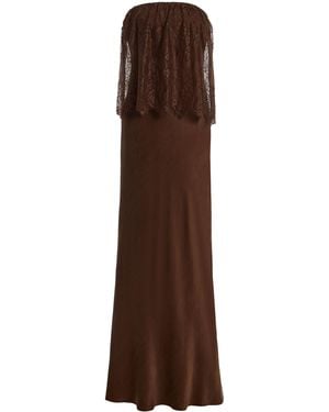 Third Form Visions Strapless Lace Satin Maxi Dress - Brown