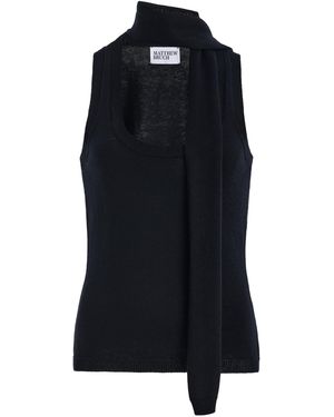 Matthew Bruch Scarf Knit Tank Top - Black