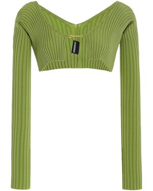 Jacquemus Pralù Cropped Ribbed-knit Top - Green