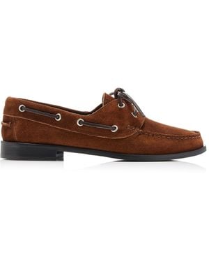 Aeyde Harris Suede Boat Shoes - Brown