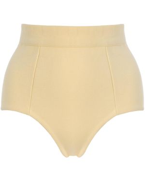 High Sport Knit Cotton-Blend Boy Shorts - Natural