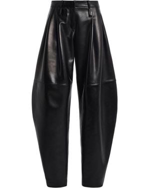 Brandon Maxwell The Dean Leather Balloon-Leg Trousers - Black