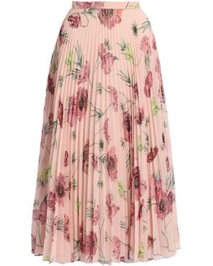 Erdem Floral Plisse Voile Midi Skirt - Pink
