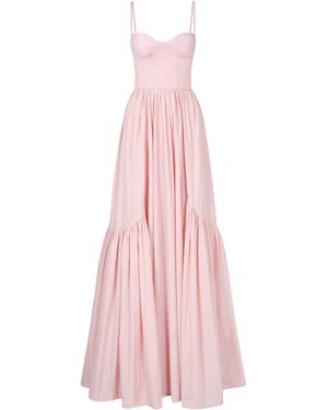 Maria Elena Villamil Tradición Corseted Maxi Dress - Pink