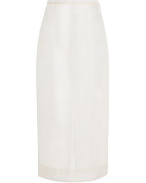 RENGGLI Organza Pencil Skirt - White