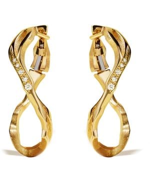 Milamore 18K Kintsugi Infinity Diamond Hoop Eearrings Large - Metallic