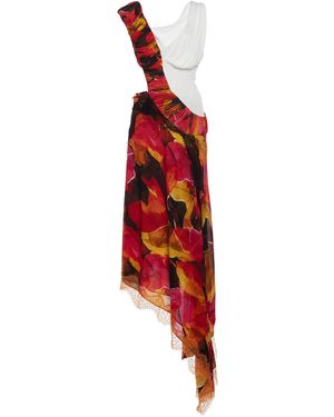 Christopher Esber Palma Verve Asymmetric Silk Maxi Dress - Red