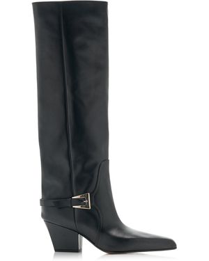 Paris Texas Jane Buckle-detailed Leather Boots - Black