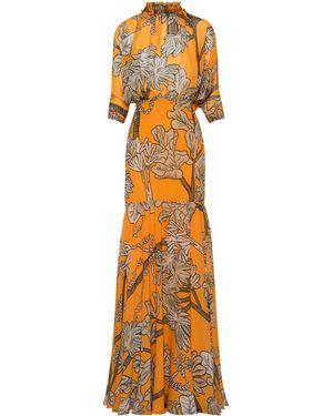 ANDRES OTALORA El Bosque Chiffon Maxi Dress - Metallic