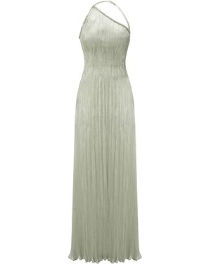 Marmar Halim Pleated One-Shoulder Maxi Dress - Green