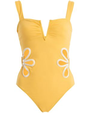 Follow Suit Exclusive The Flora Cutout One-Piece Swimsuit - Yellow