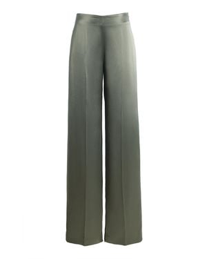 SEV Wide-Leg Satin Trousers - Green