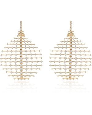 Fernando Jorge Medium Disco 18k Gold Diamond Earrings - Metallic