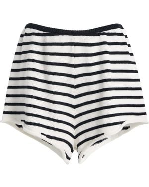 ELCE Cordelia Striped Cotton Shorts - White