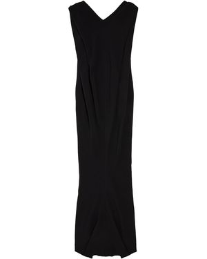 Balenciaga Silk-Wool Crepe Maxi Dress - Black